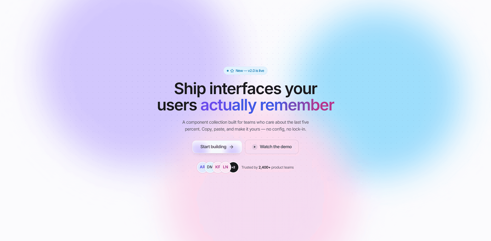 Preview of the Modern Hero React block