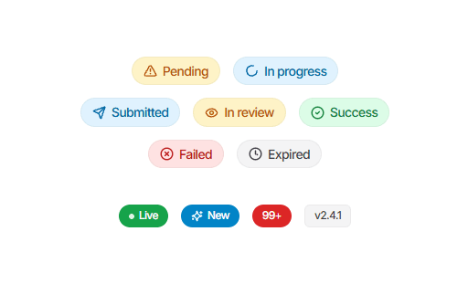 Preview of the Badge React component