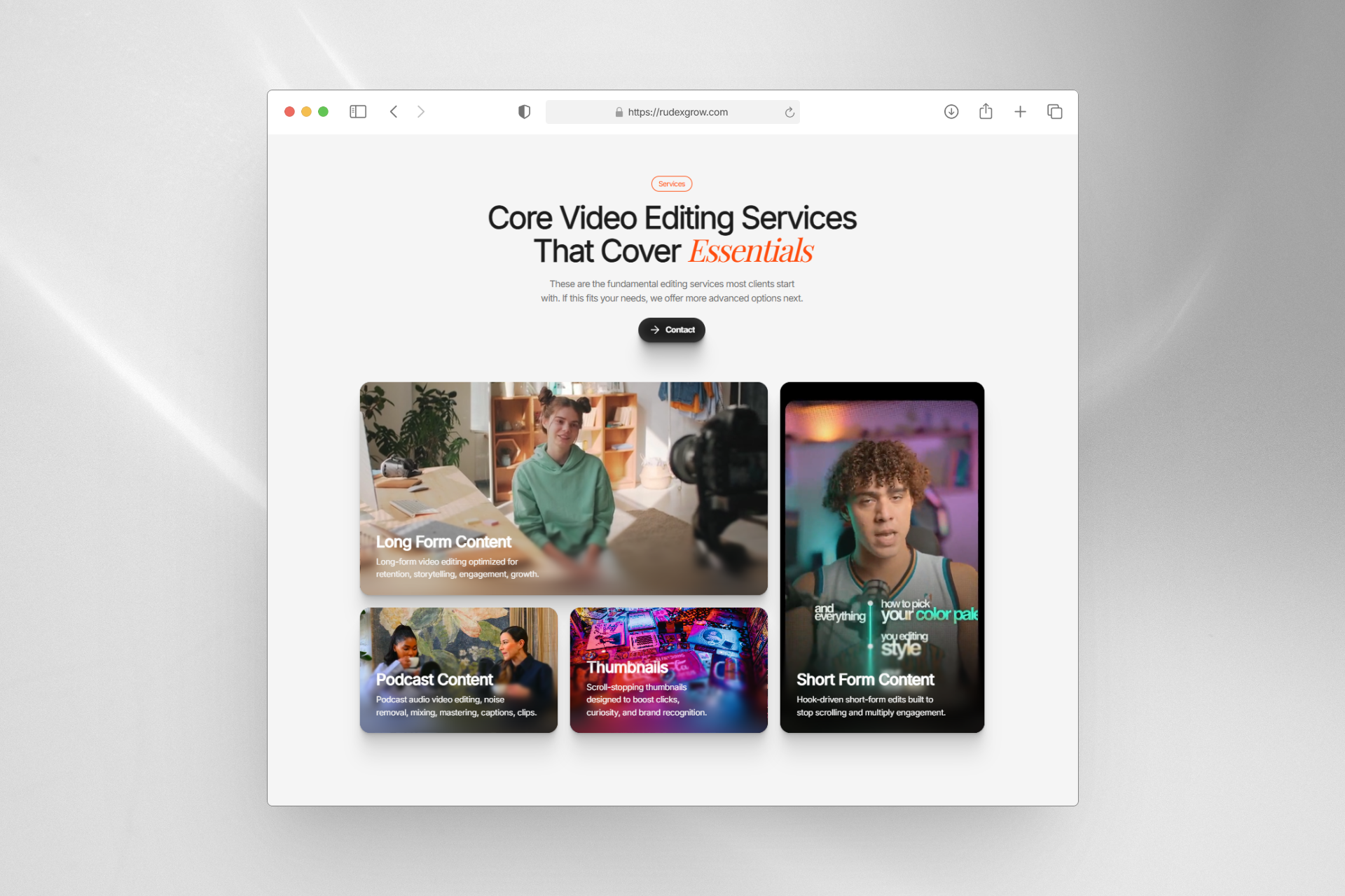 rudexgrow core services sub-section