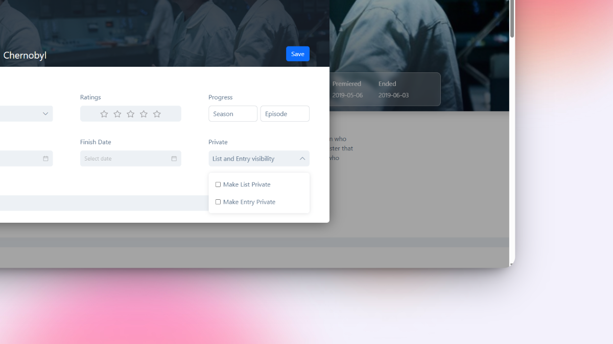 show hub list visibility settings